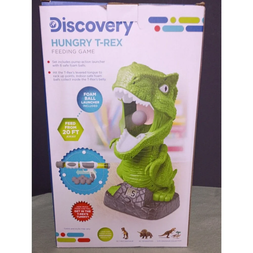 Discovery Kids Hungry T-Rex Feeding Game, Shooting Competition with Sound
